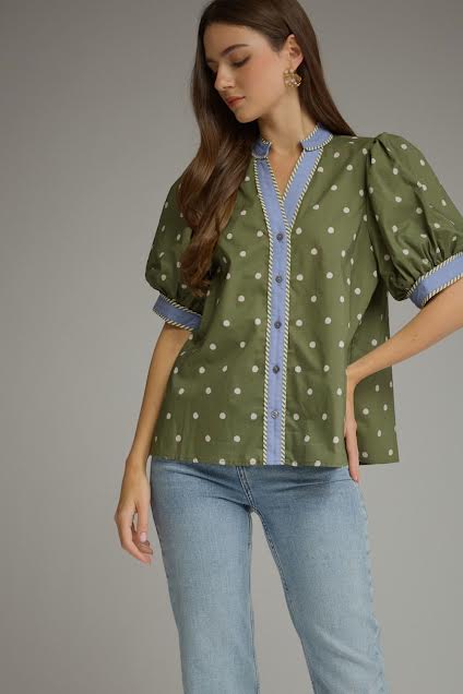 Entro Olive Polka Dot