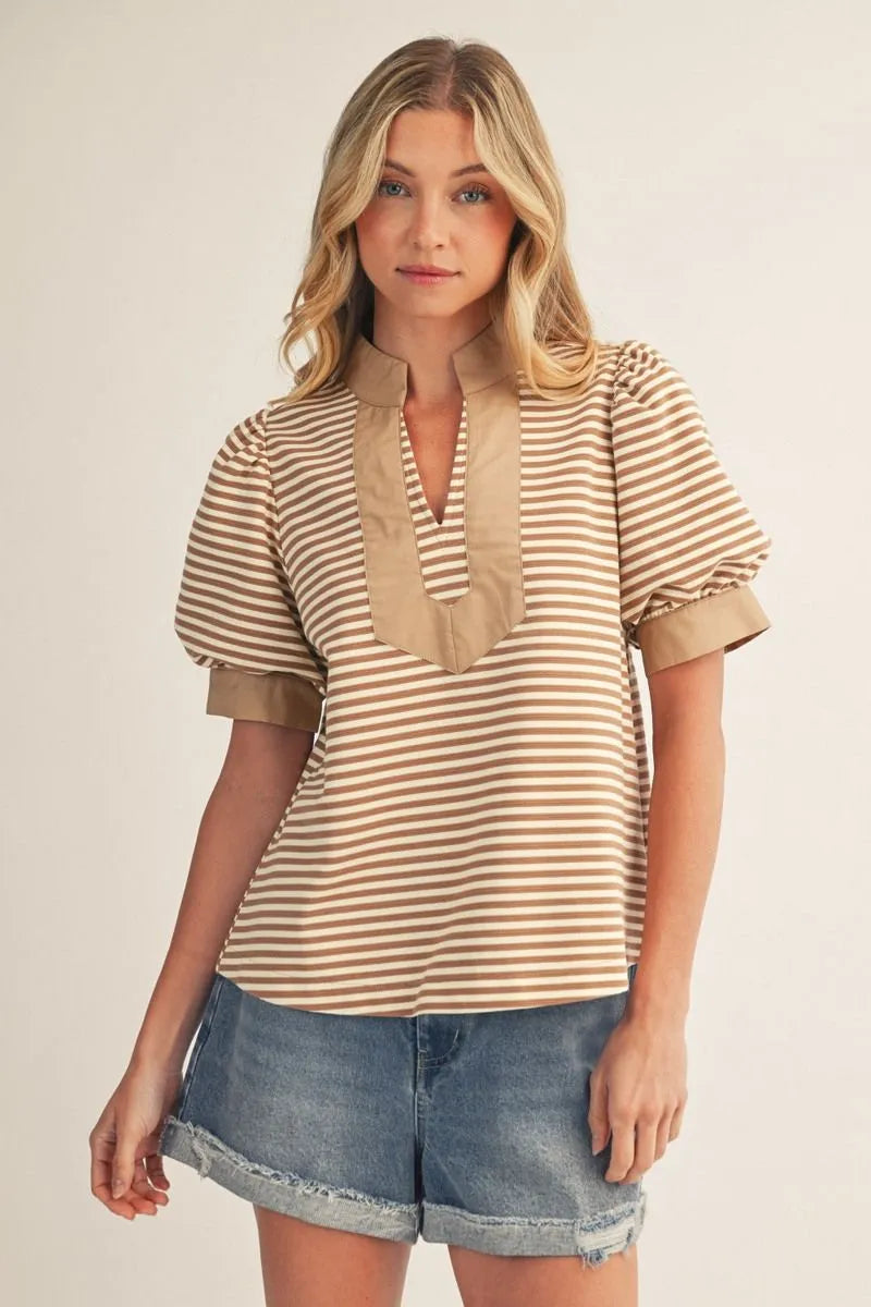 Taupe Stripe Shirt