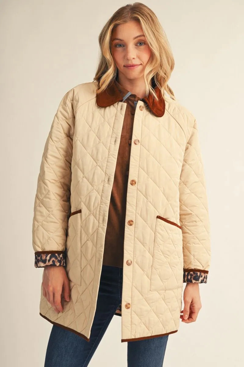 Beige Quilted Jacket