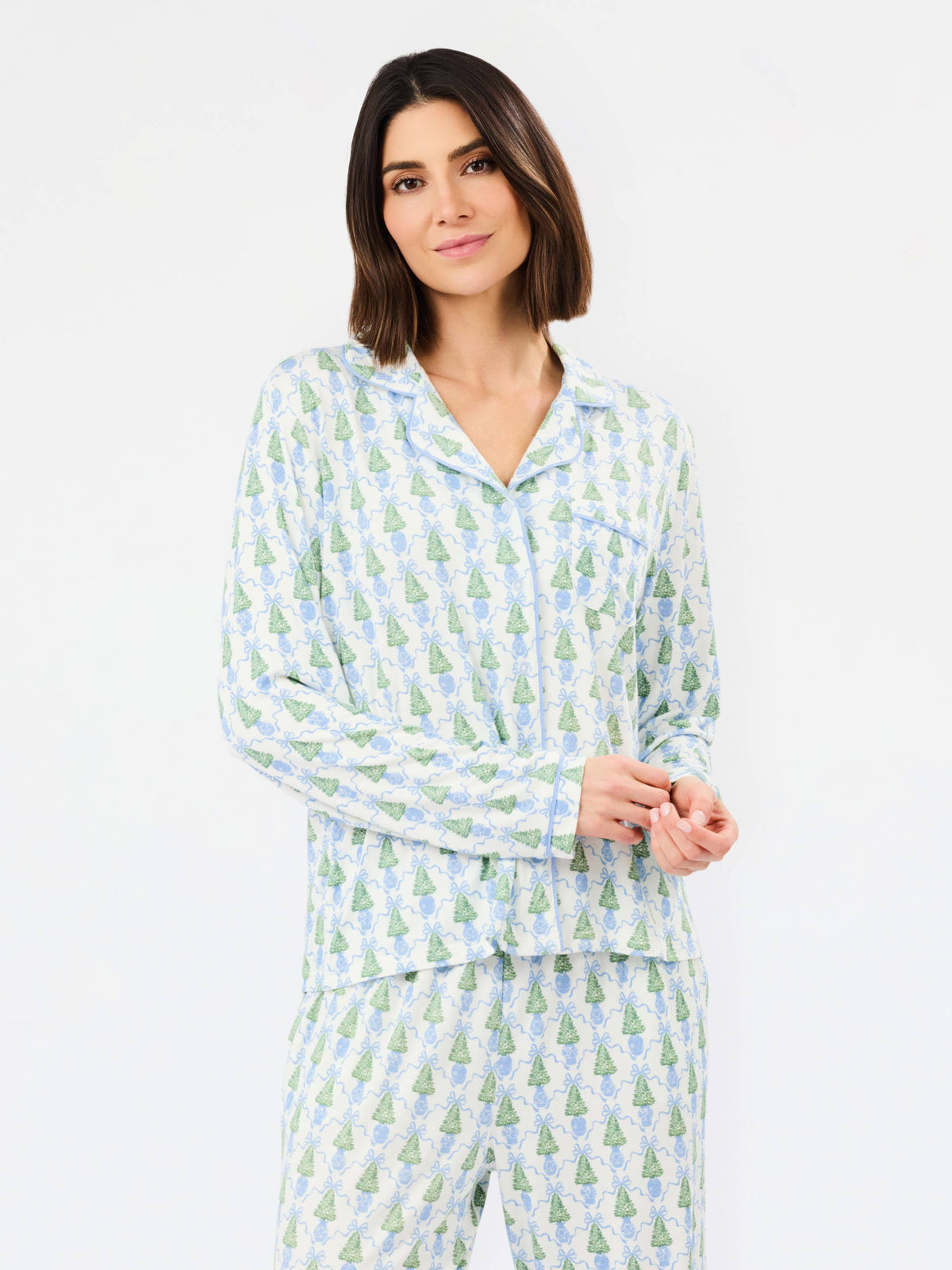 Winter Pines Blue Pajamas