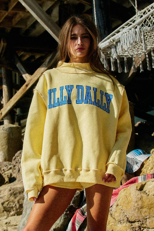 Reversible Mockneck Sweatshirt: Yellow
