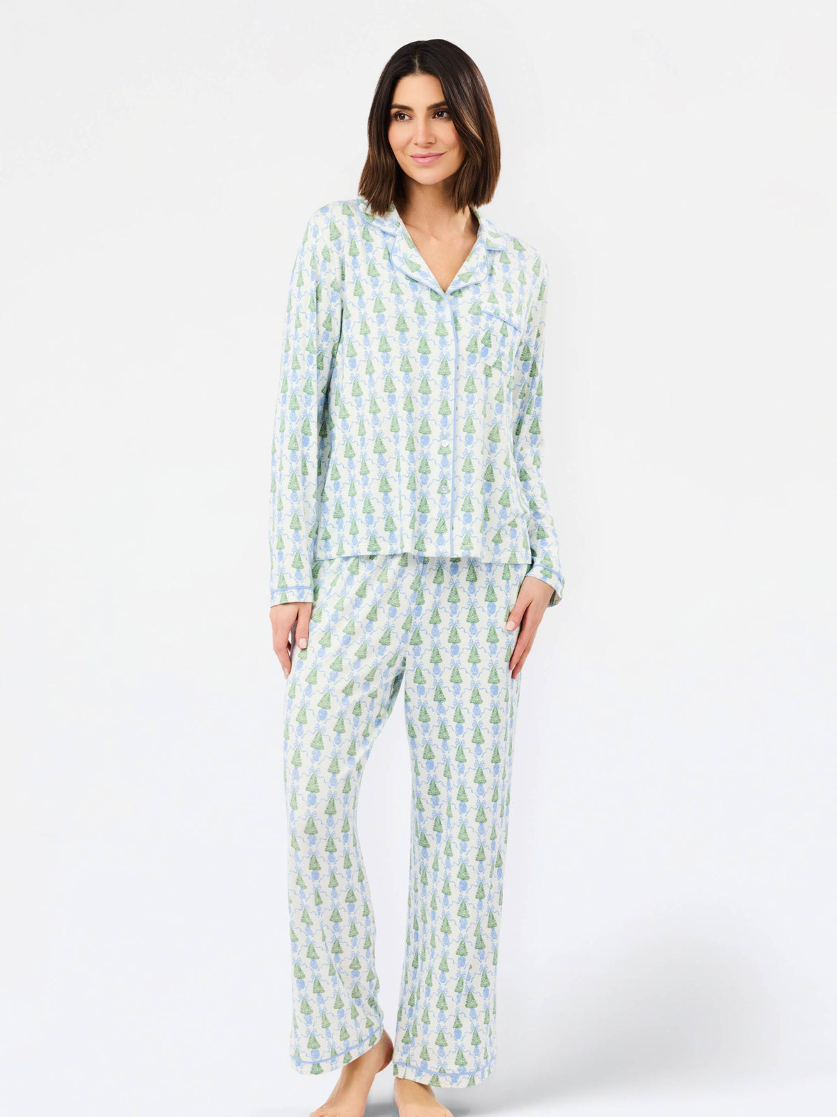 Winter Pines Blue Pajamas