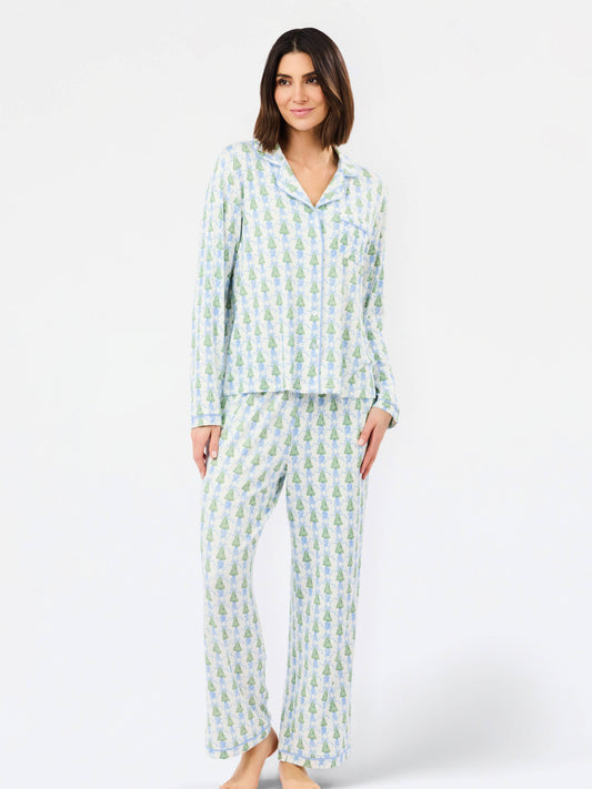 Winter Pines Blue Pajamas