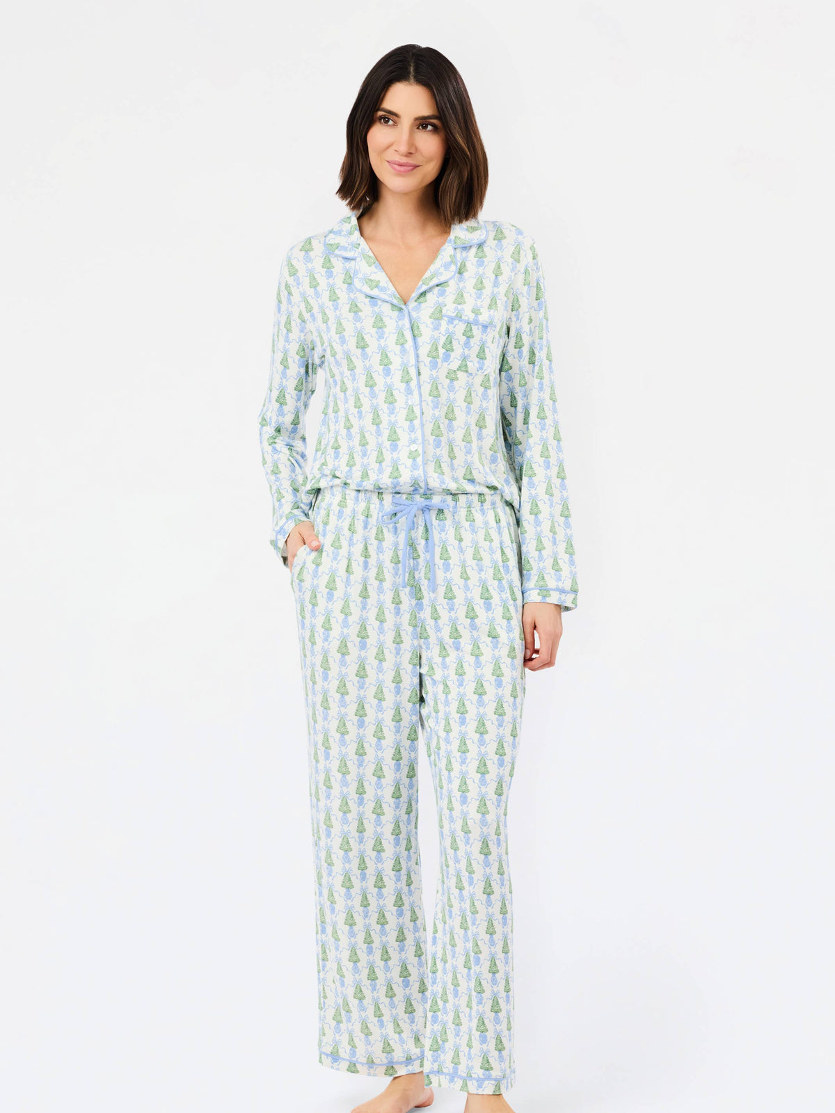 Winter Pines Blue Pajamas