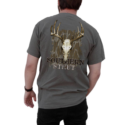 CAMO DEER SKULL – Bone Rack Tee: Gray / L