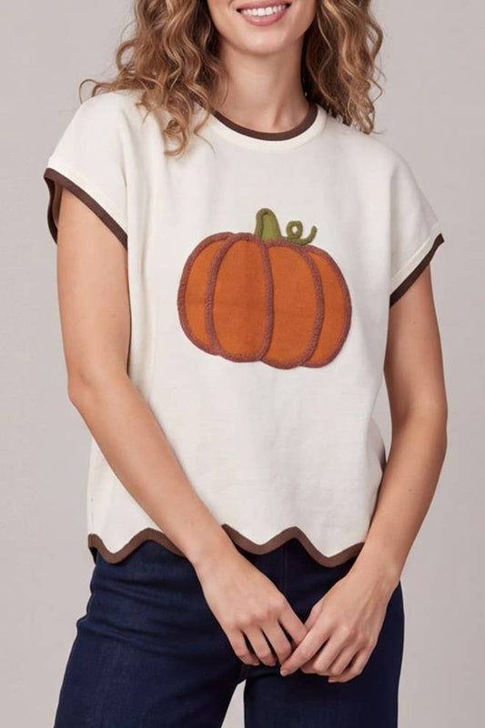 Pumpkin Sweater Top: CREAM
