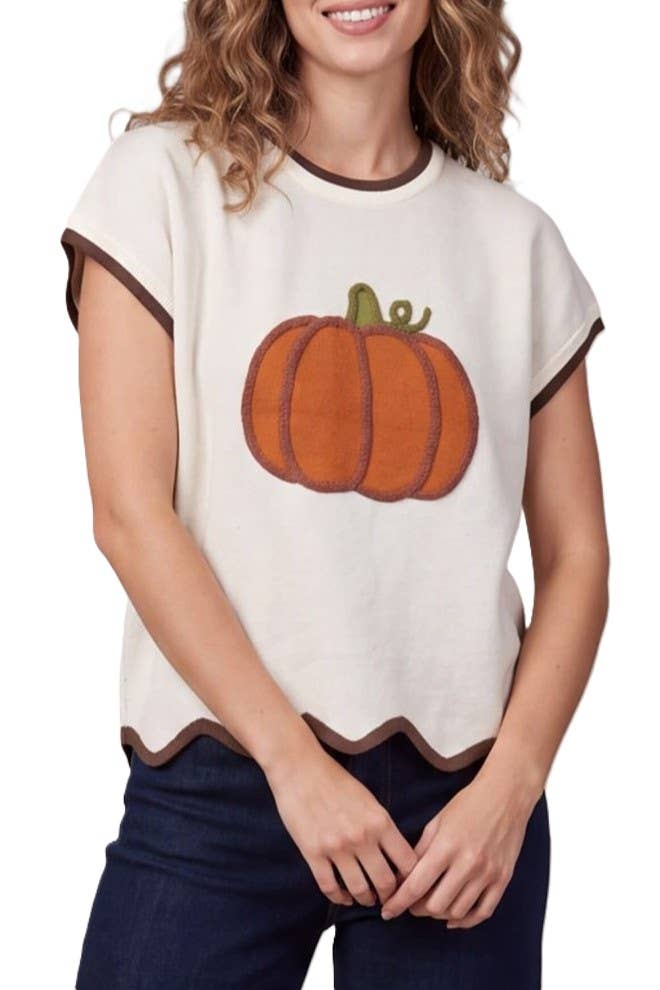 Pumpkin Sweater Top: CREAM