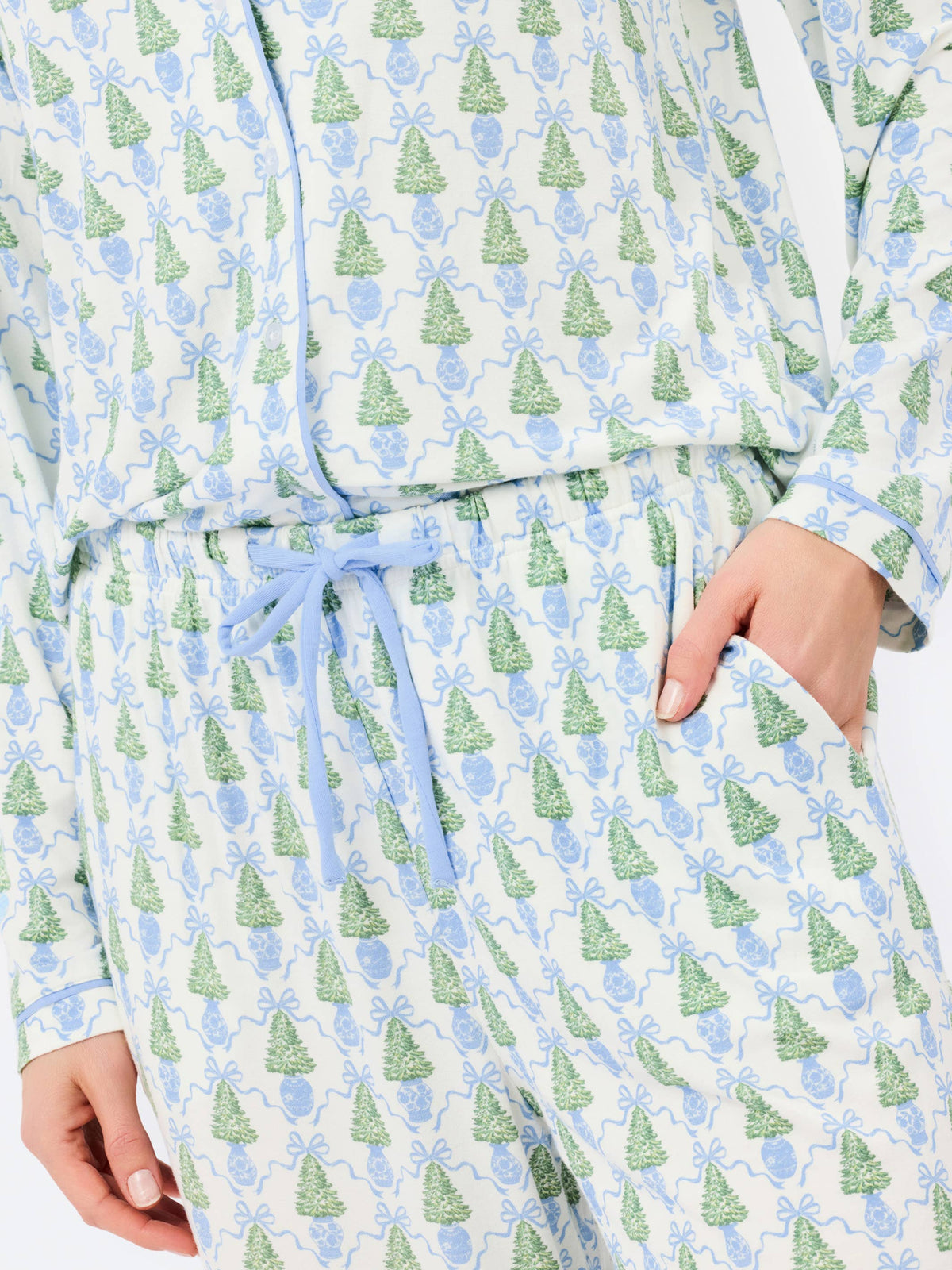 Winter Pines Blue Pajamas