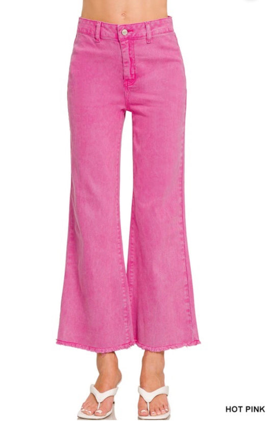 Hot Pink Zenana Frayed