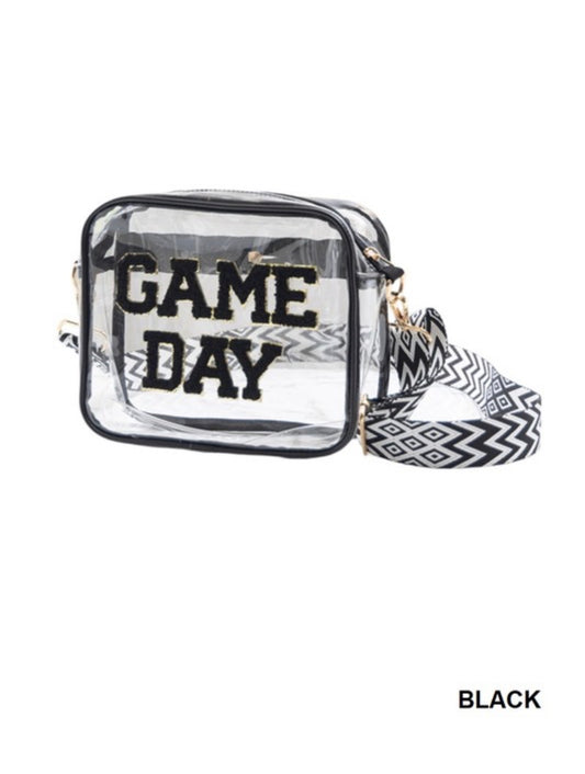 Black Game Day Transparent Crossbody