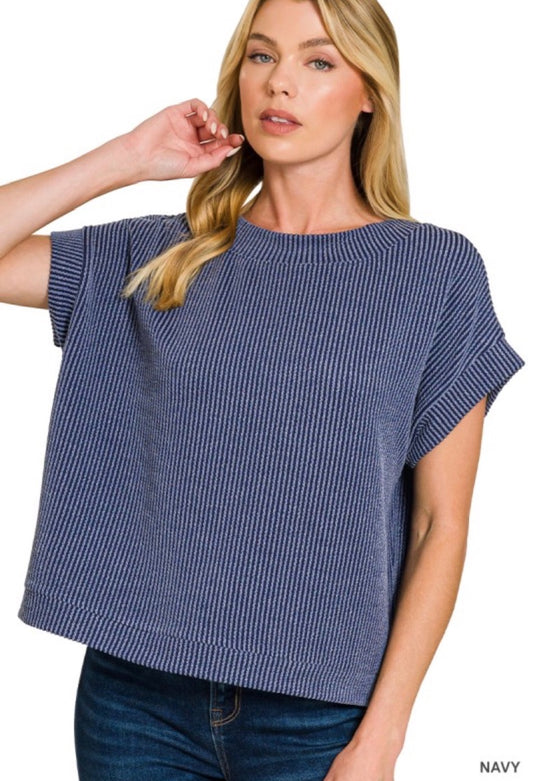 Blue  Cap Sleeve Zenana