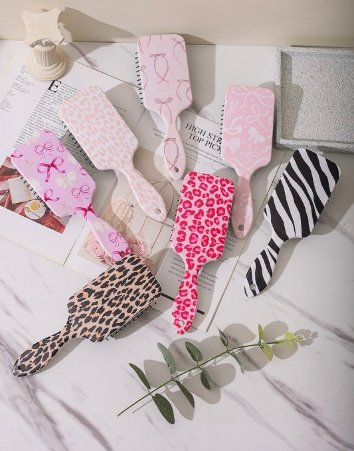 Hot Pink Leopard Hairbrush