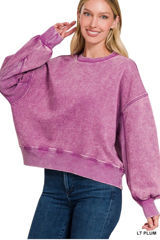 Zenana Lt Plum Pullover