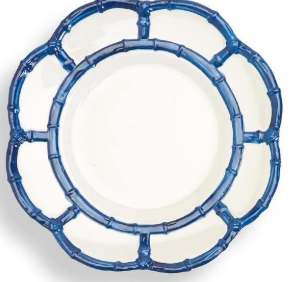 Two's Company Blue Bamboo Salad Plate