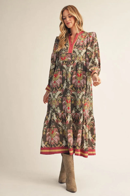 Brown Floral Maxi