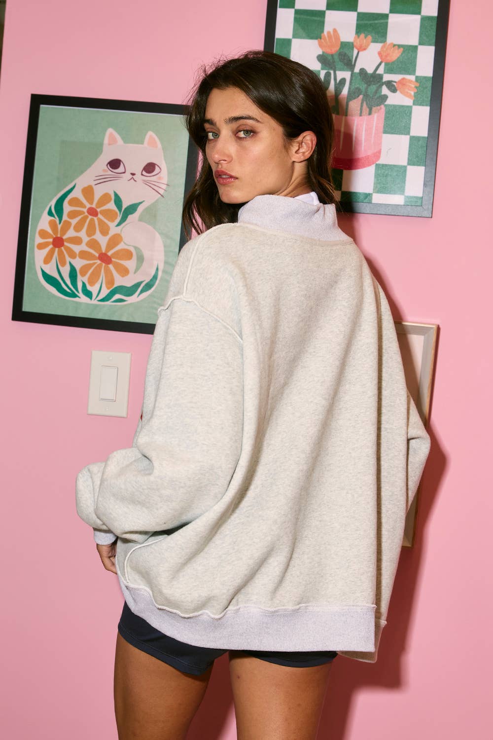 Reversible Mockneck GA: Heather grey