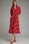 Tomato Stripe Midi Dress