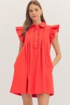 Short Sleeve Red Dress