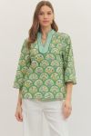 Green Floral Top